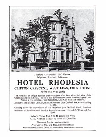 Rhodesia Hotel advert